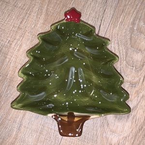Tabletops lifestyle Holly Jolly handcrafted Christmas tree bowl
